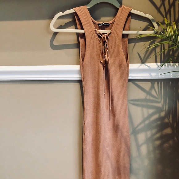 Sleeveless Sweater Bodycon Dress (Blush) - Picture 4 of 6